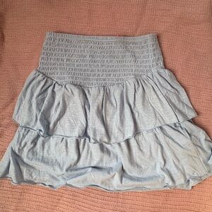 Elegant Light Blue Tiered Skirt